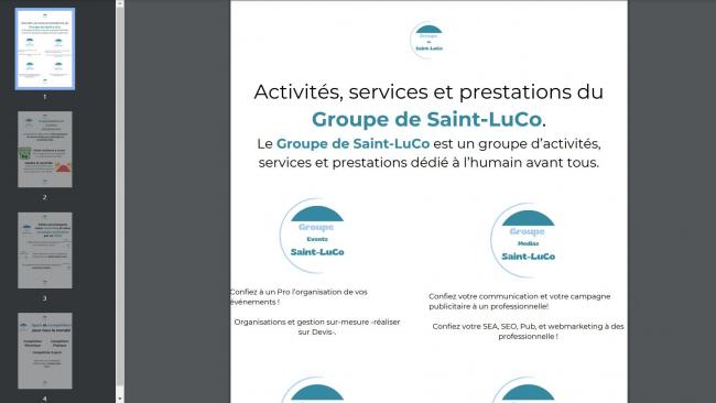 Présentations PDF : Activités, services et prestations du Groupe de Saint-LuCo. - PDF - 20011224-1 | Communiqué du Groupe de Saint-LuCo